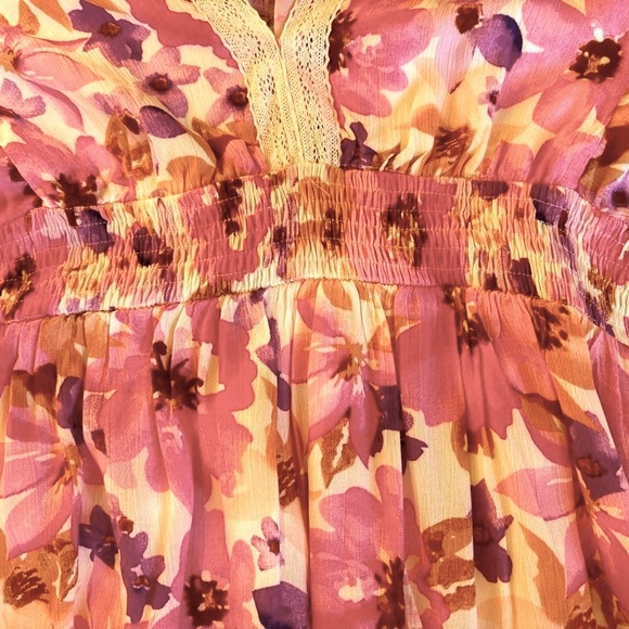 NWT ee:some M Fuchsia Multi-Color Floral Maxi Dress & ENTI Pink Hoodie - Picture 6 of 9